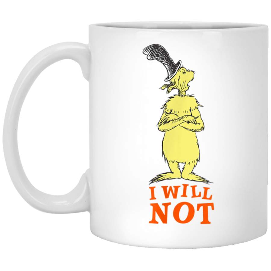 Dr Seuss Green Eggs and Ham quotI Will Notquot White Mug