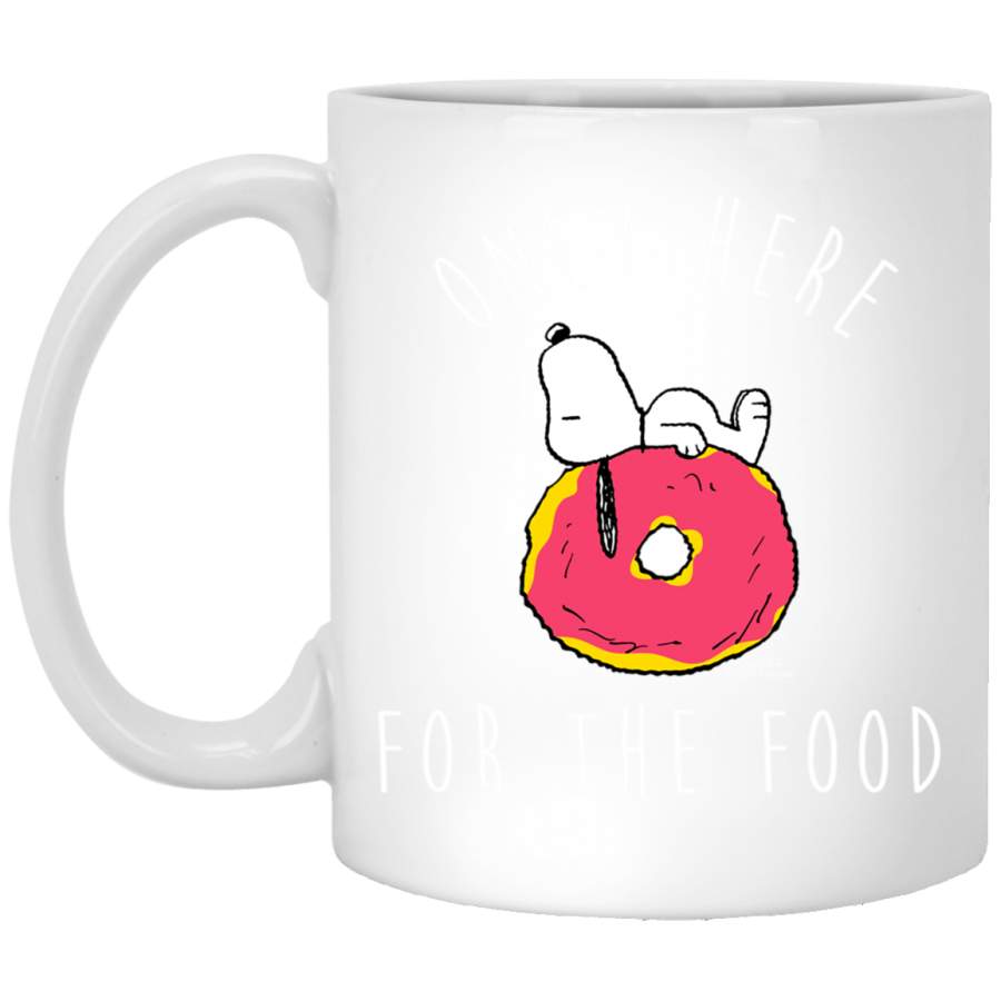 Peanuts Snoopy Donut Only Here For The Food White Mug