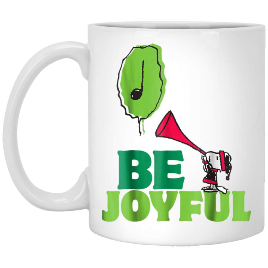 Funny Snoopy Peanuts Be Joyful Christmas Holiday White Mug