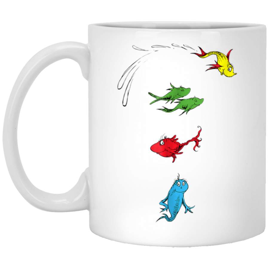 Dr Seuss One Fish Two Fish Red Fish Blue Fish White Mug