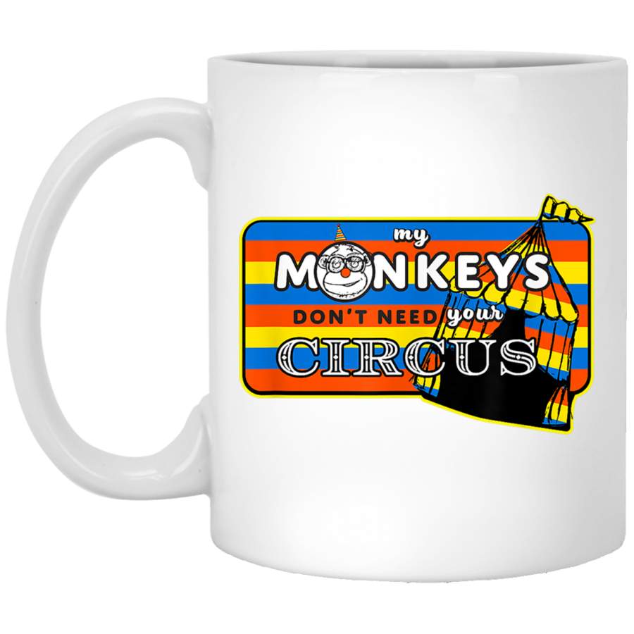 Humor funny colorful monkey business circus gift White Mug