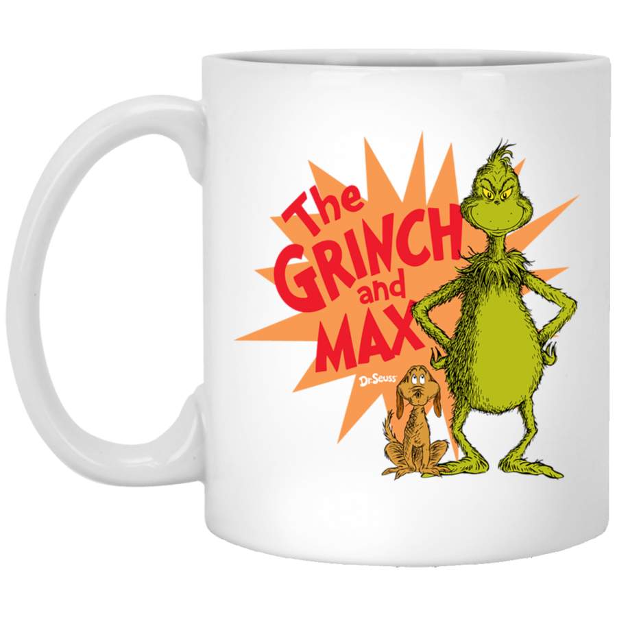 Dr Seuss Grinch and Max Burst Pullover White Mug