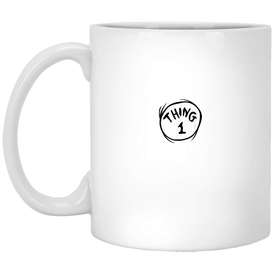 Dr Seuss Thing 1 Emblem Color Option White Mug