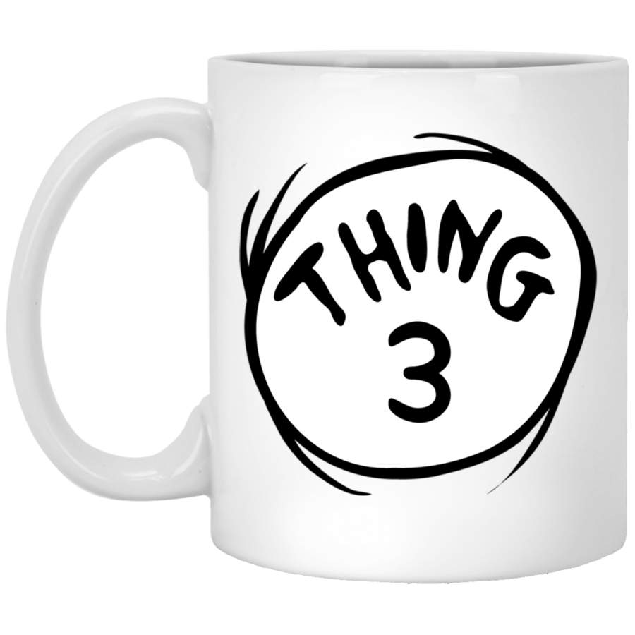 Dr Seuss Thing 3 Emblem Color Option Pullover White Mug