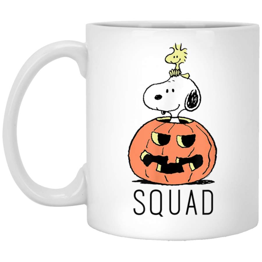 Peanuts Halloween Snoopy and Woodstock Squad White Mug