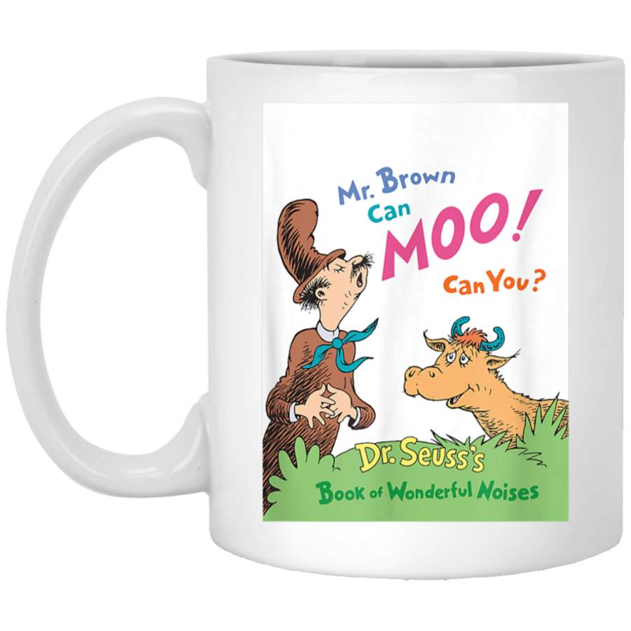 Dr Seuss Mr Brown Can Moo Book Cover White Mug