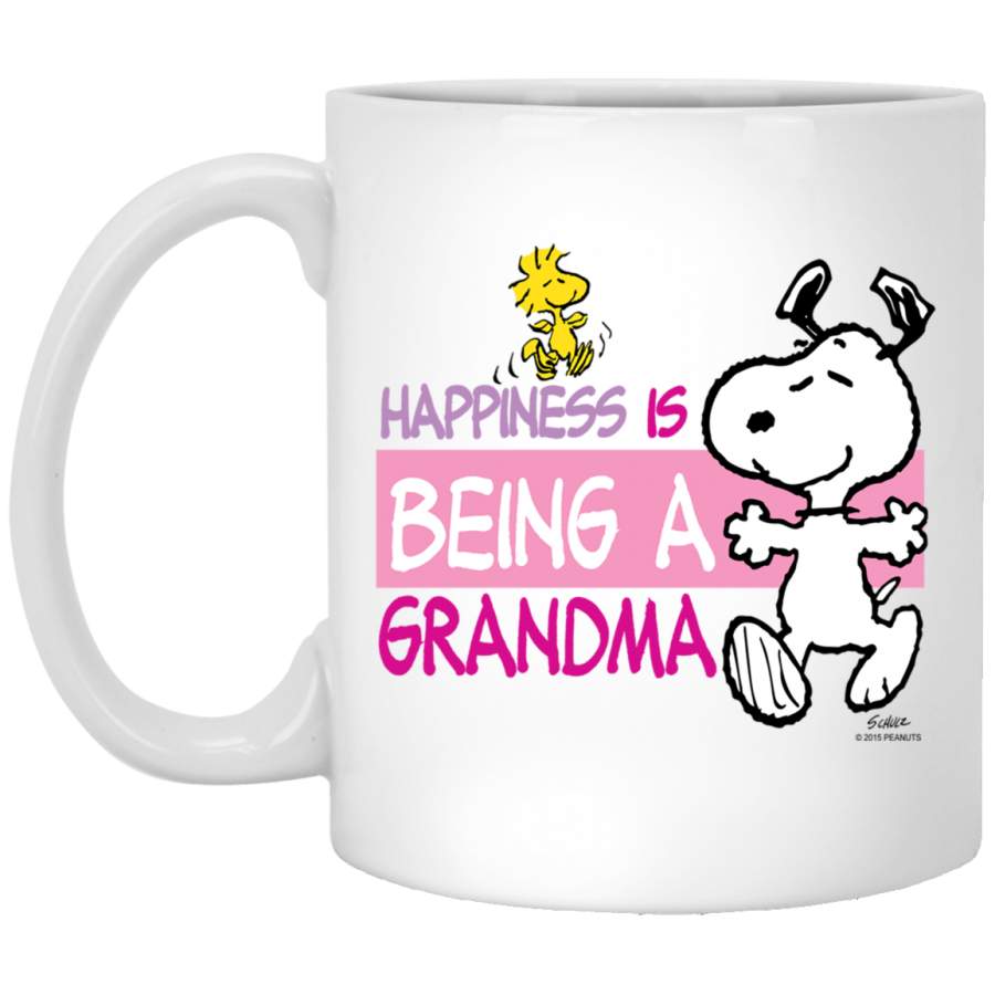 Peanut Snoopy Happiness is Being a Grandma White Mug