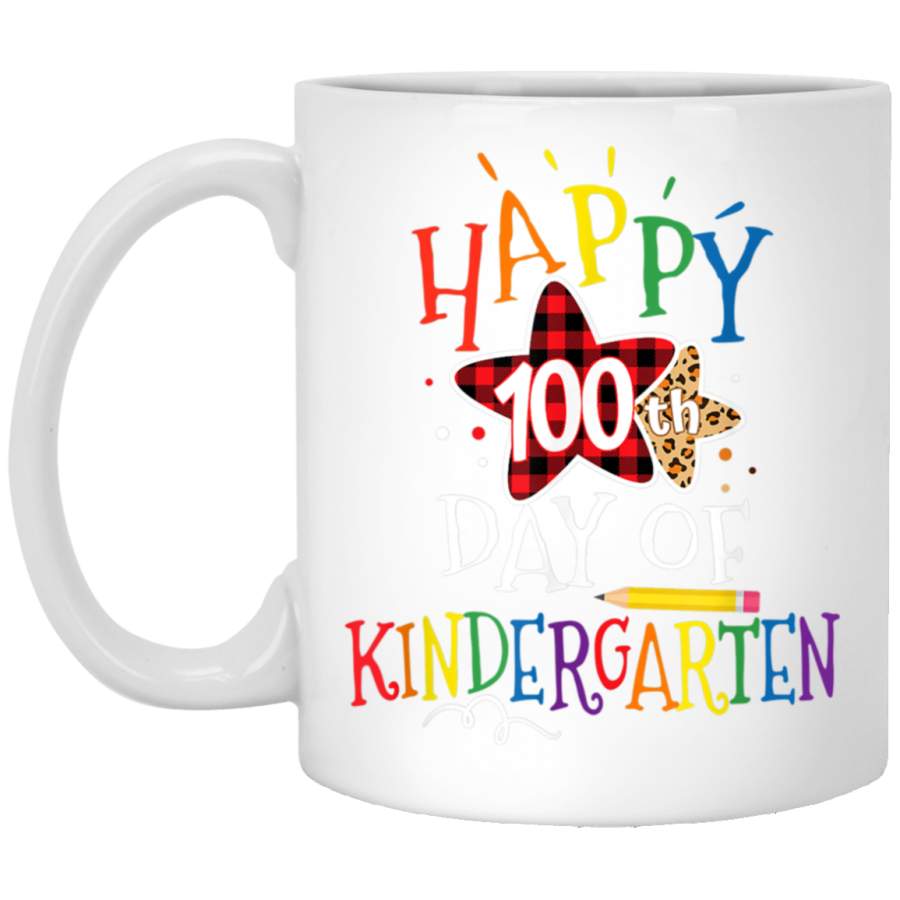 Happy 100th Day of Kindergarten for Teacher And Students White Mug