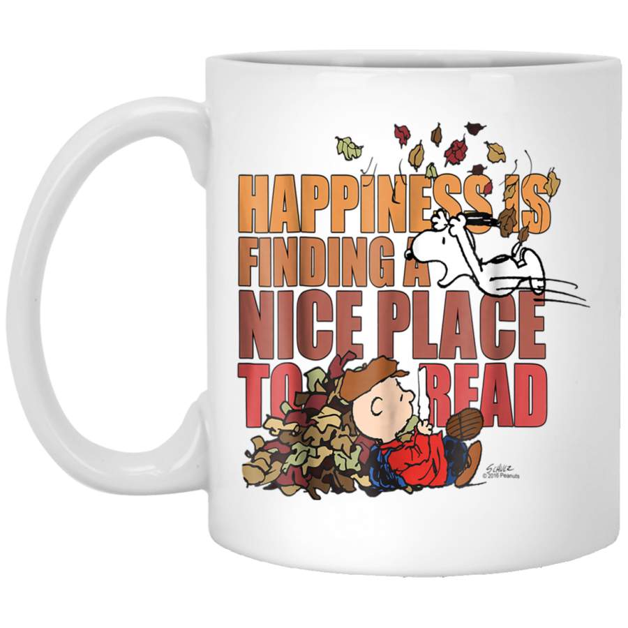 Peanuts Snoopy Happiness Nice Place to Read White Mug