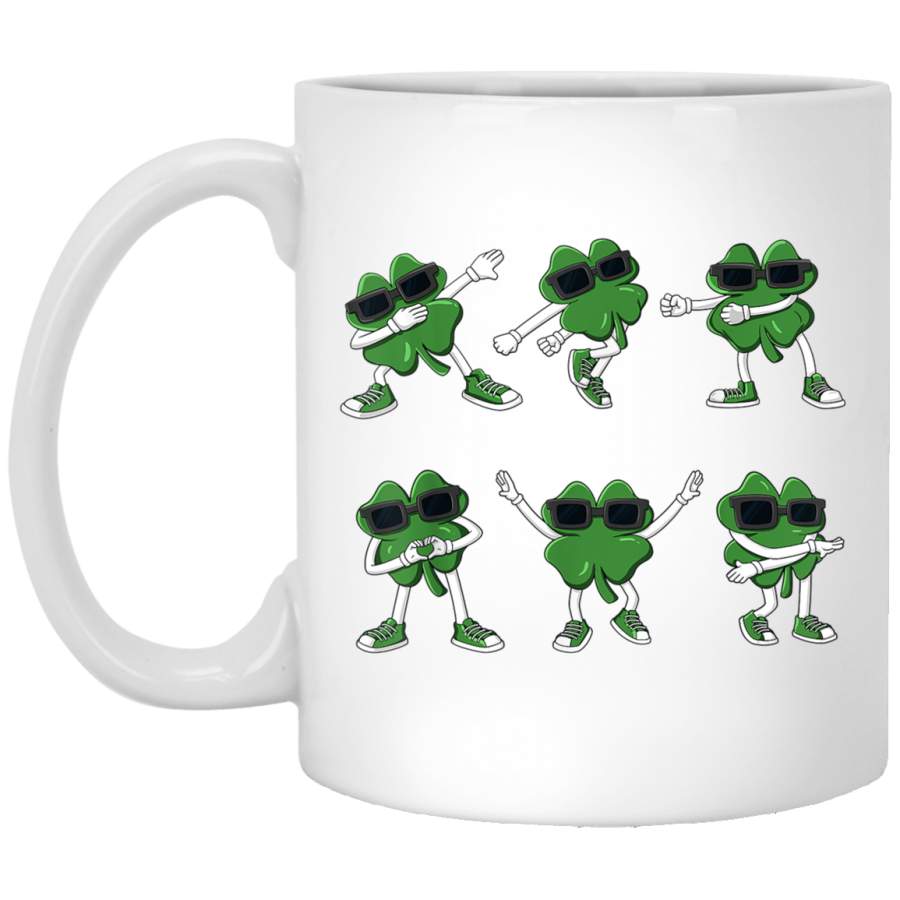 Dance Challenge Shamrocks St Patricks Day Boys Girls Kids White Mug