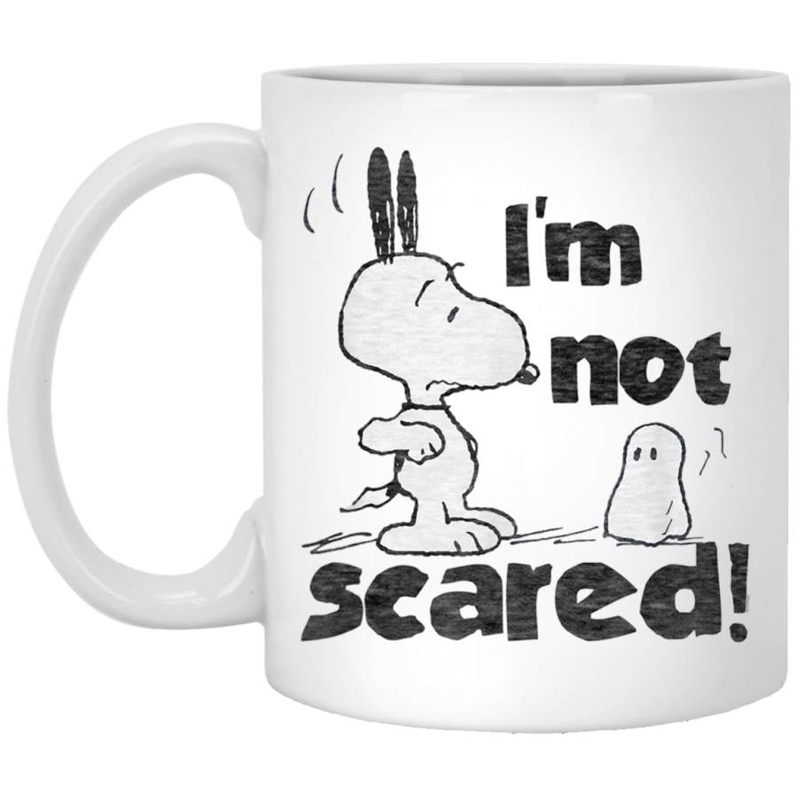 Peanuts Halloween Snoopy Im Not Scared White Mug