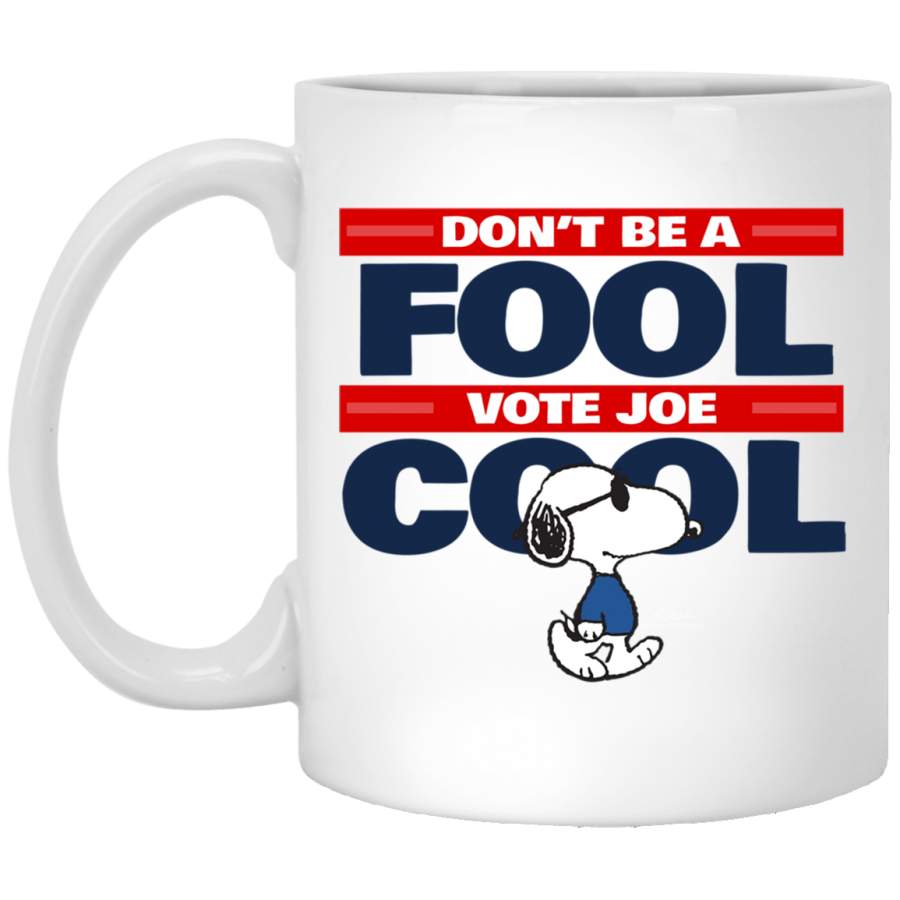 Peanuts Snoopy Dont Be a Fool Vote Joe Cool_1 White Mug