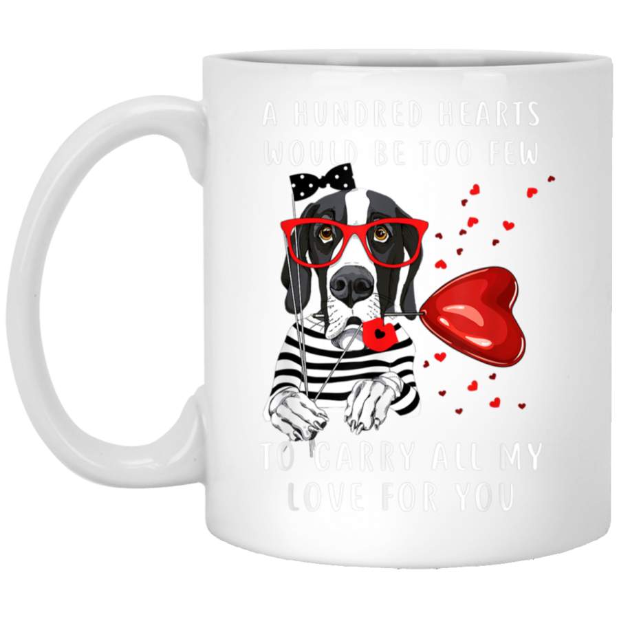 Great Dane Holding Heart Balloon Valentine Dog Mom Gift White Mug