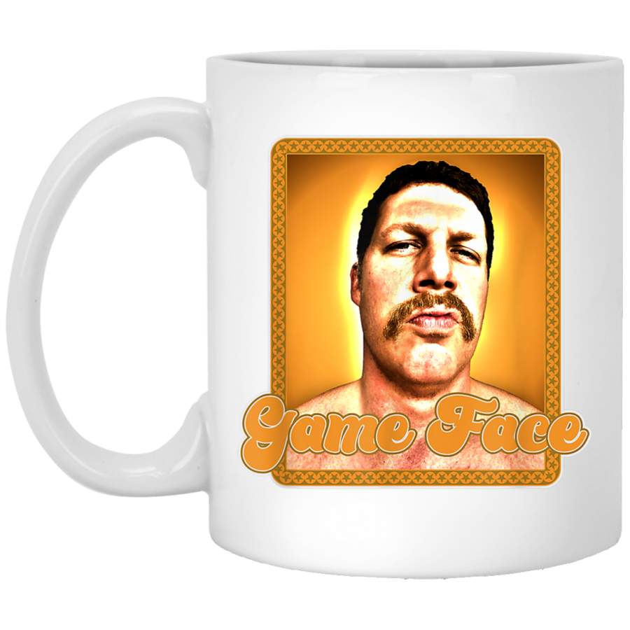 Mens Game Face Video Game Retro Vintage 70s White Mug