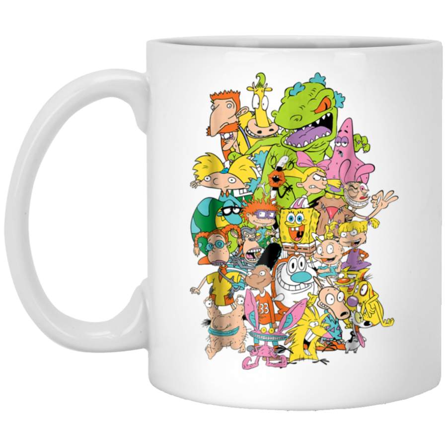 Nickelodeon Complete Nick 90s Throwback Character White Mug