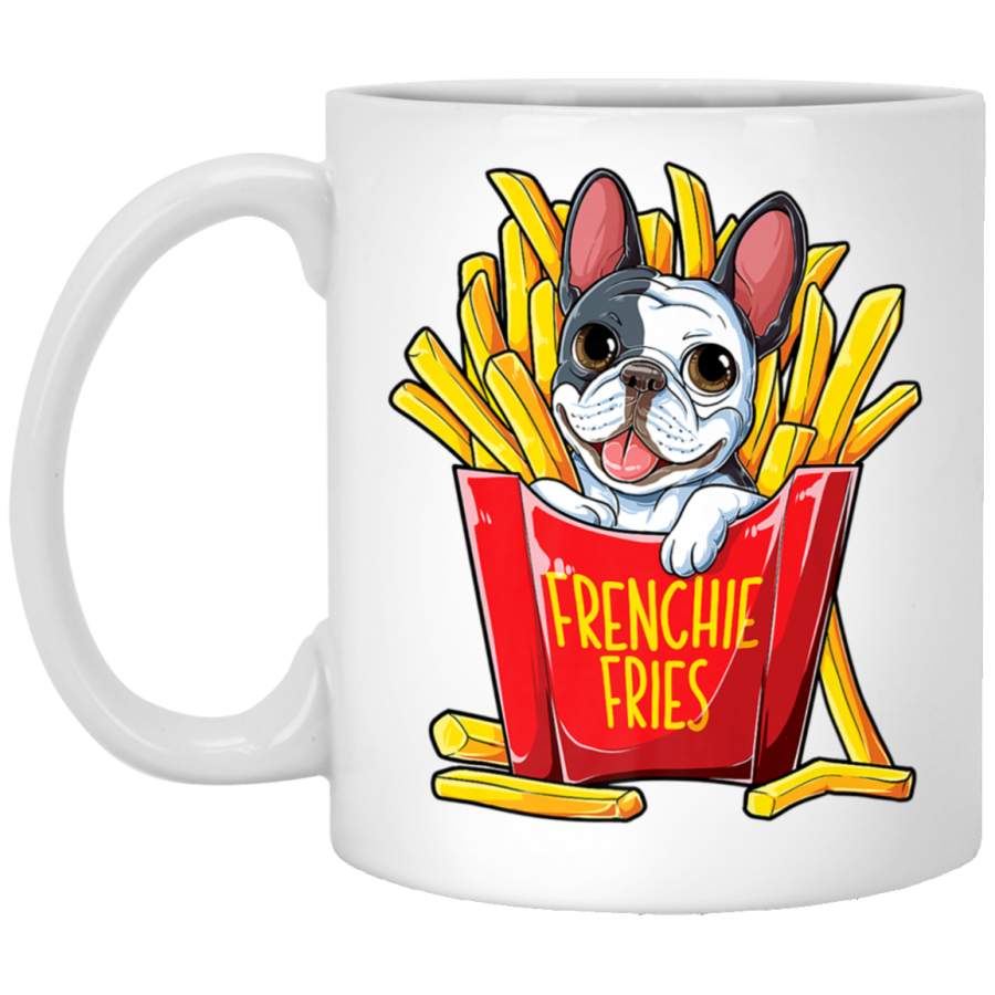 French Bulldog Frenchie Fries Men Women Kids Boys Funny Gift Premium White Mug