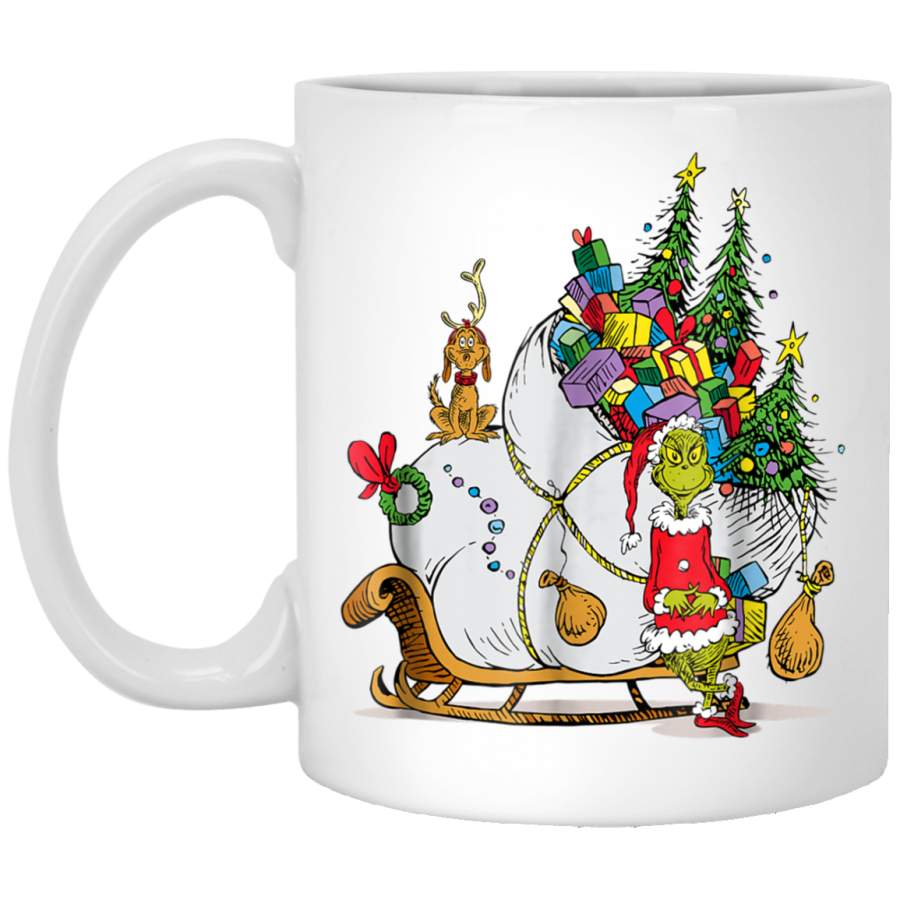 Dr Seuss Grinch Sleigh White Mug