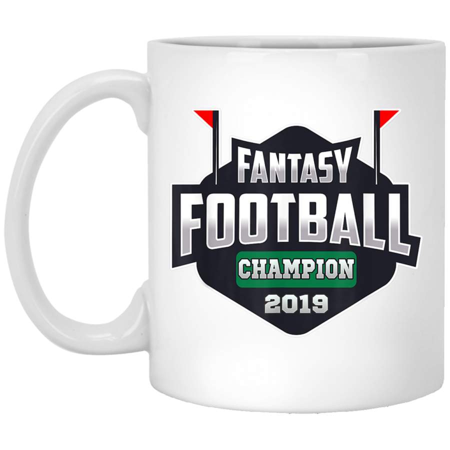 Fantasy Football Champion 2019 Gift White Mug