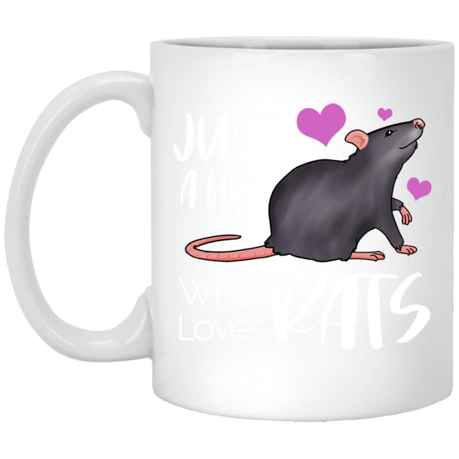 Just A Girl Who Loves Rats Rodent Owner Lover Women Gifts Pullover White Mug