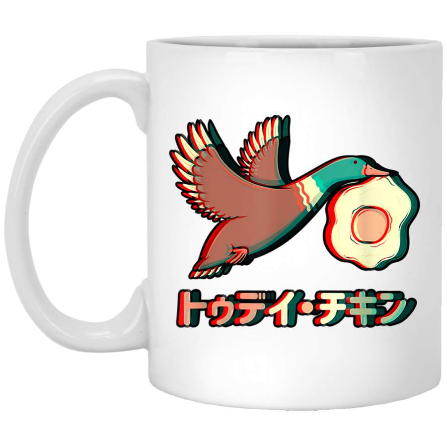 Aesthetic Otaku Manga Style I Duck amp Fried Egg White Mug