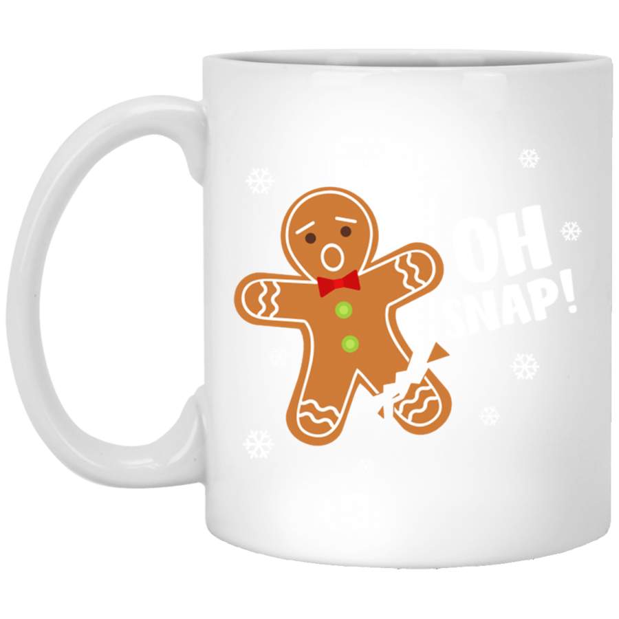 Oh Snap Funny Gingerbread Man Christmas Gift White Mug