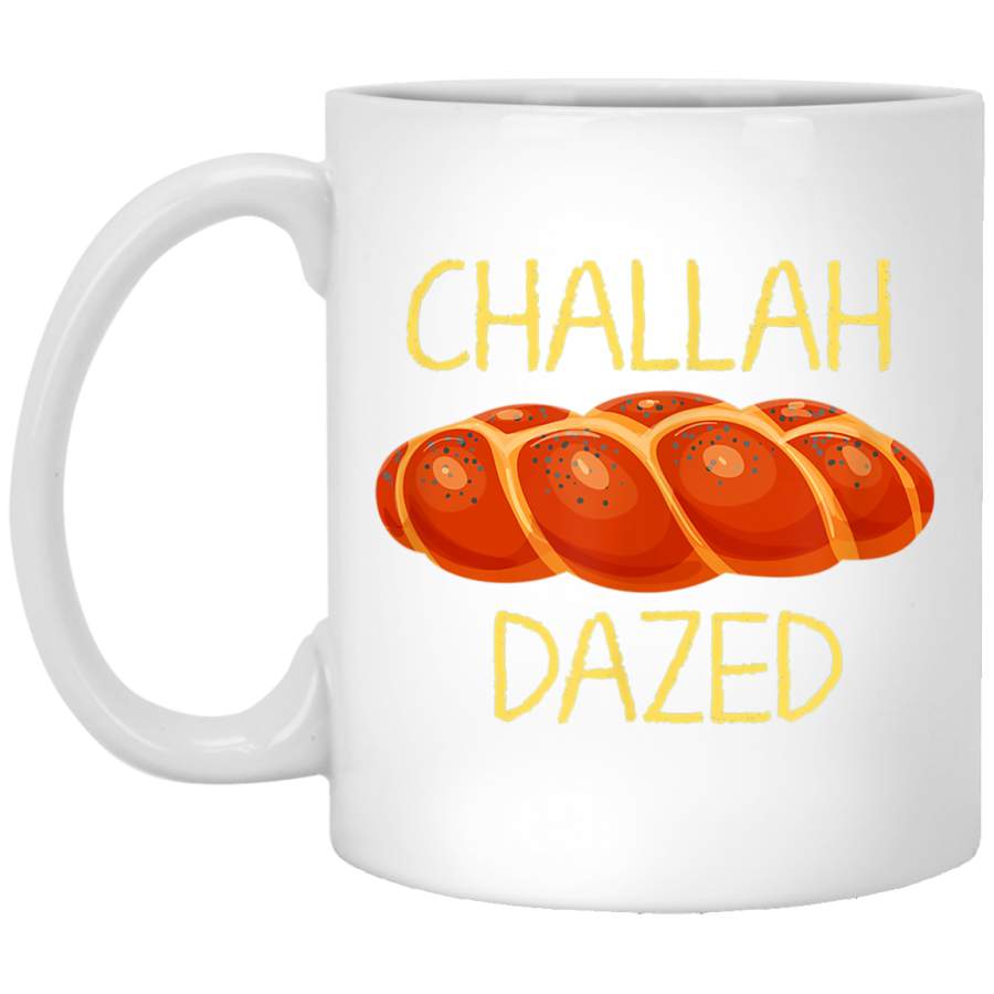 Challah Dazed Funny Shabbat White Mug