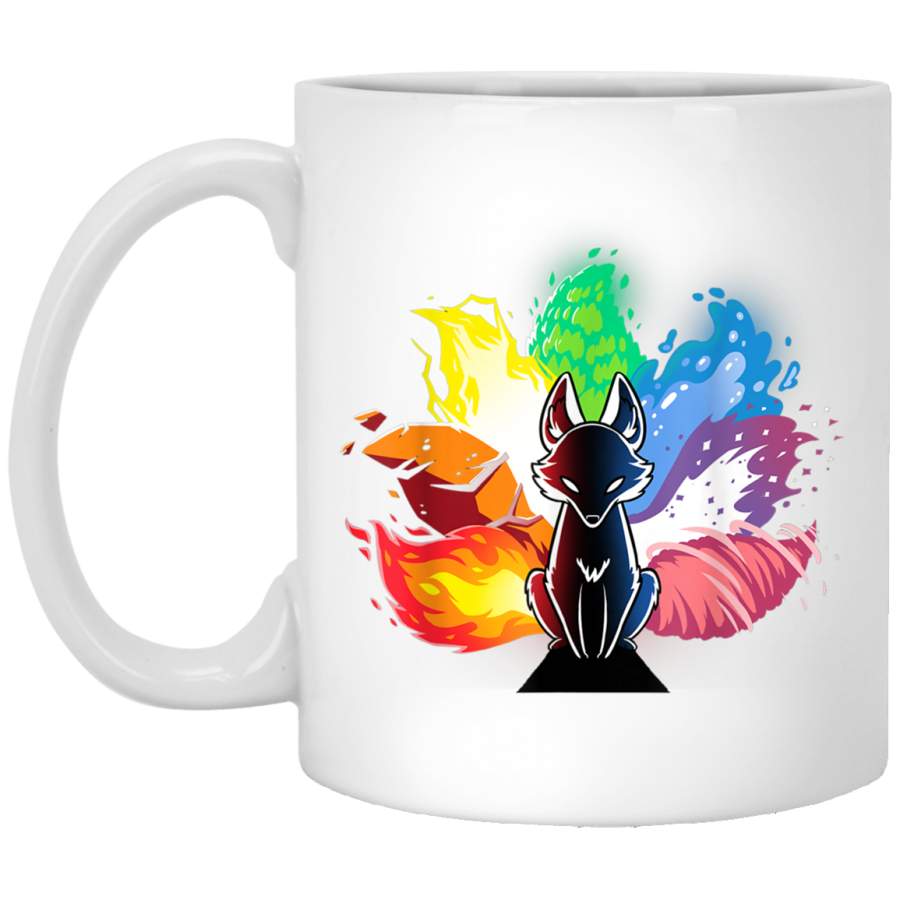 Elemental Fox Kitsune Kawaii Foxy Coloring Japan Furry White Mug