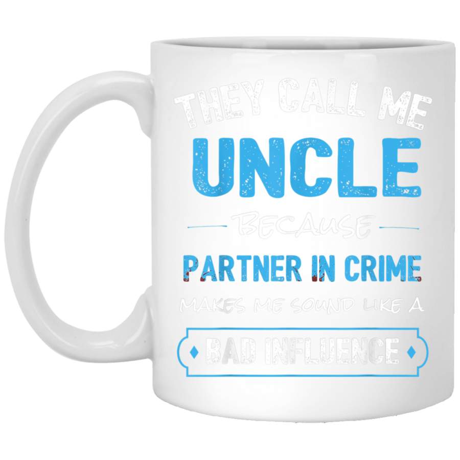 Funny Uncle Gift Uncle Partner In Crime White Mug