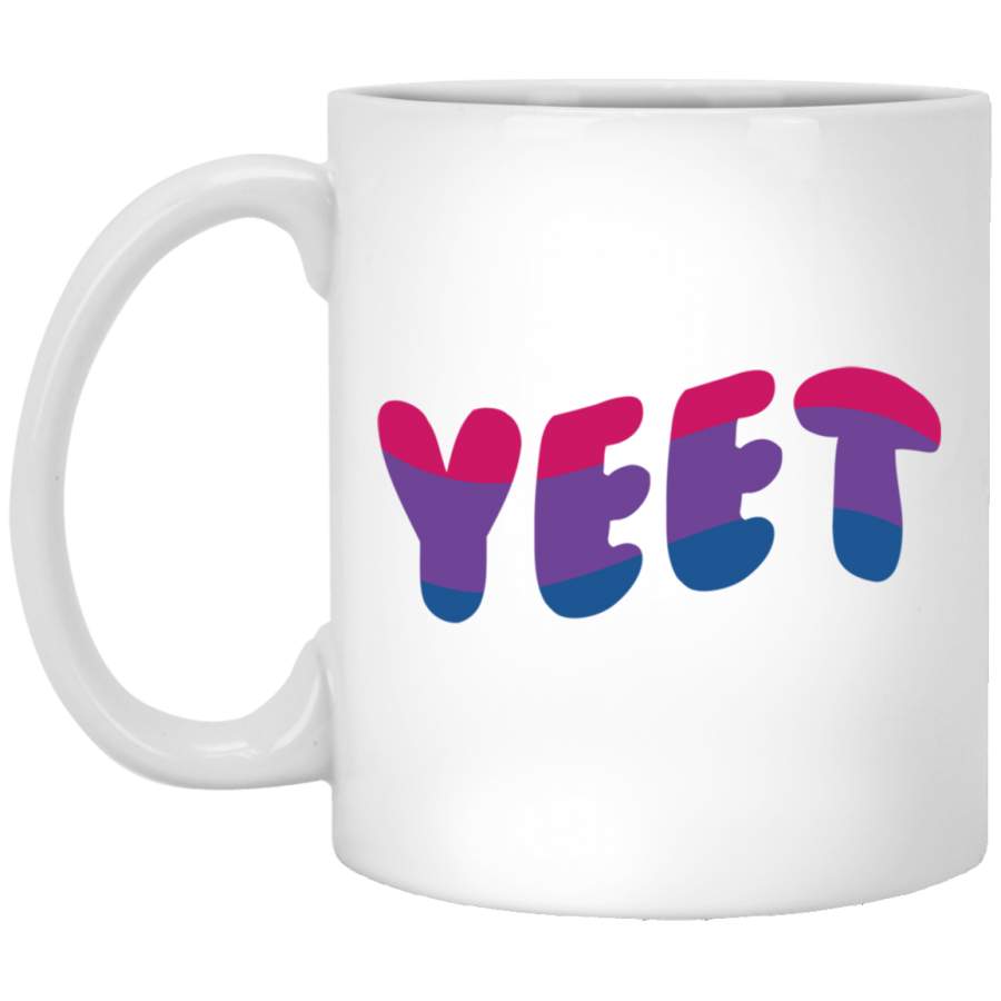 Bisexual Pride Flag Bi Equality Yeet Meme Funny LGBTQ Pullover White Mug