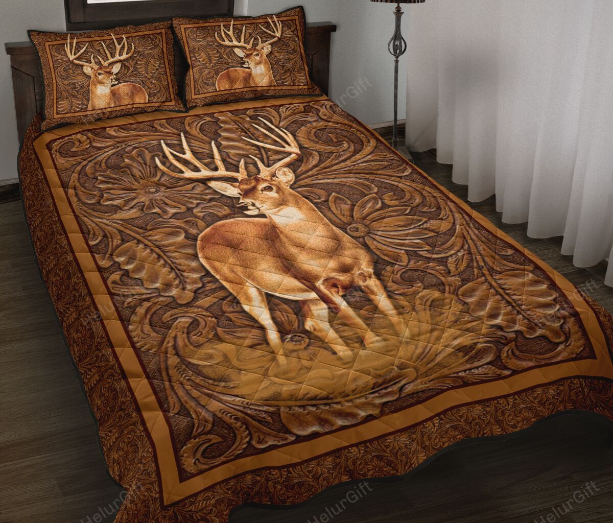 Deer Hunting Vintage Quilt Bed Set