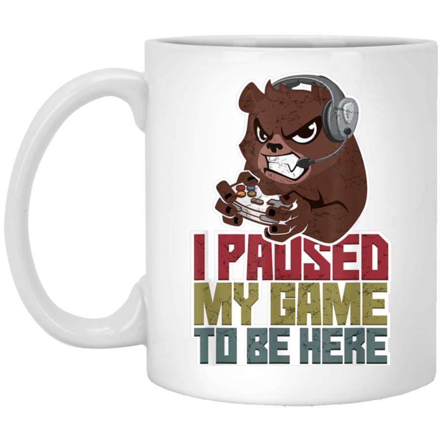 Funny Video Gamer I Paused My Game To Be Here White Mug