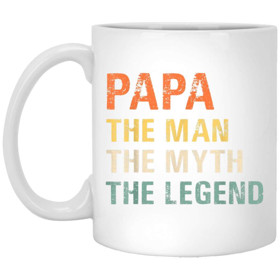 Grandpa Papa TheManMythLegend FunnyBirthdayGift forMen White Mug