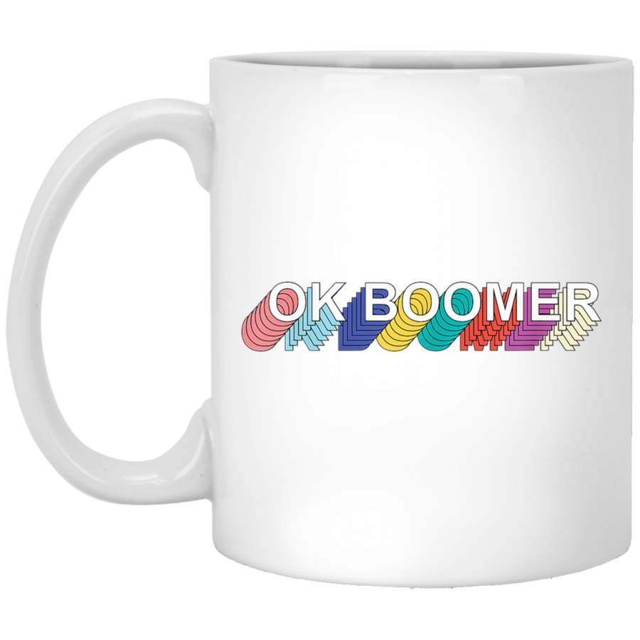 OKboomer OK Boomer Okay Gen Z Millennial Retro Trending White Mug