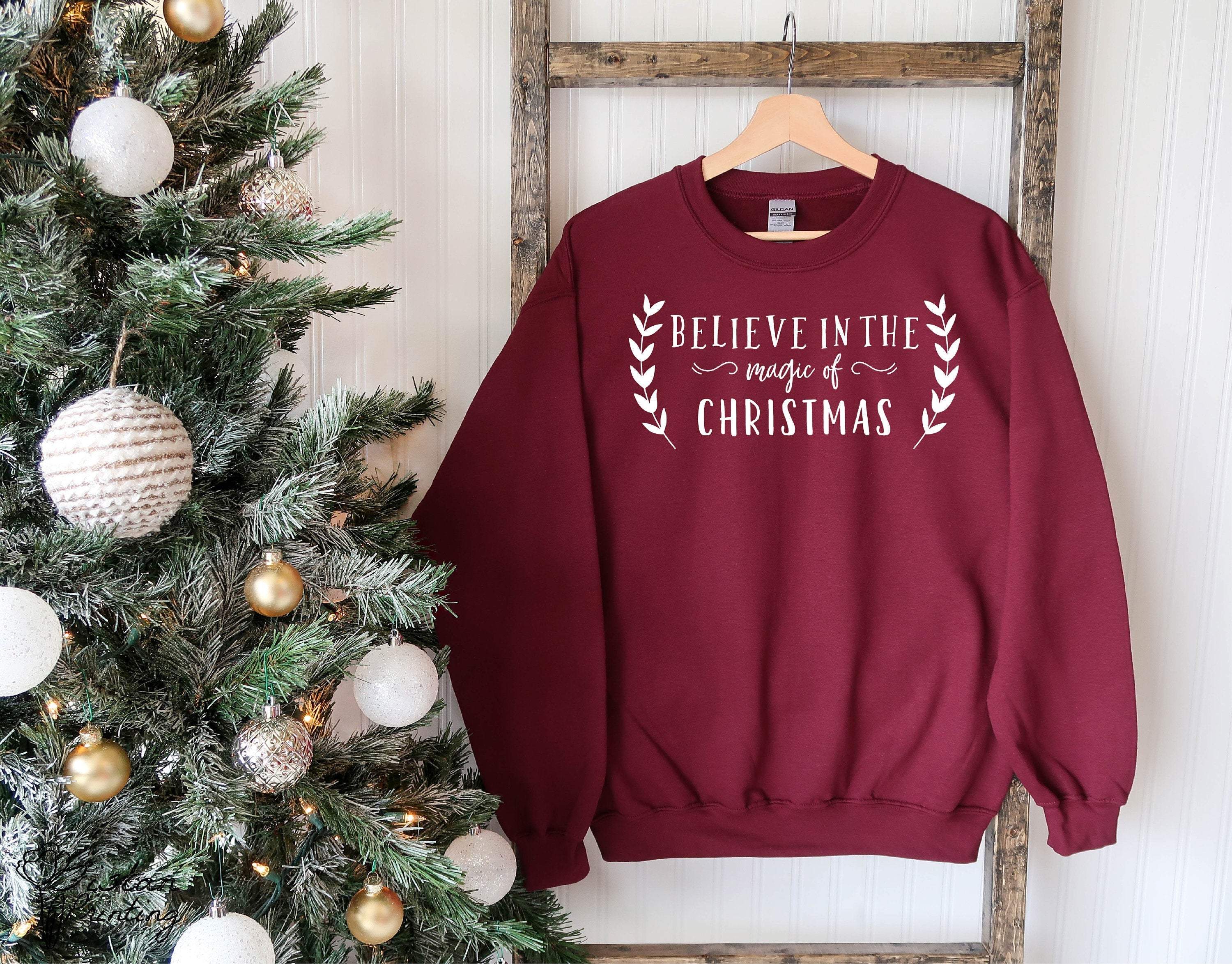 Believe In The Magic Of Christmas Sweater,Christmas Sweater,Holiday Sweater,Christmas,Christmas Gift, Mistletoe,Matching Christmas Sweater