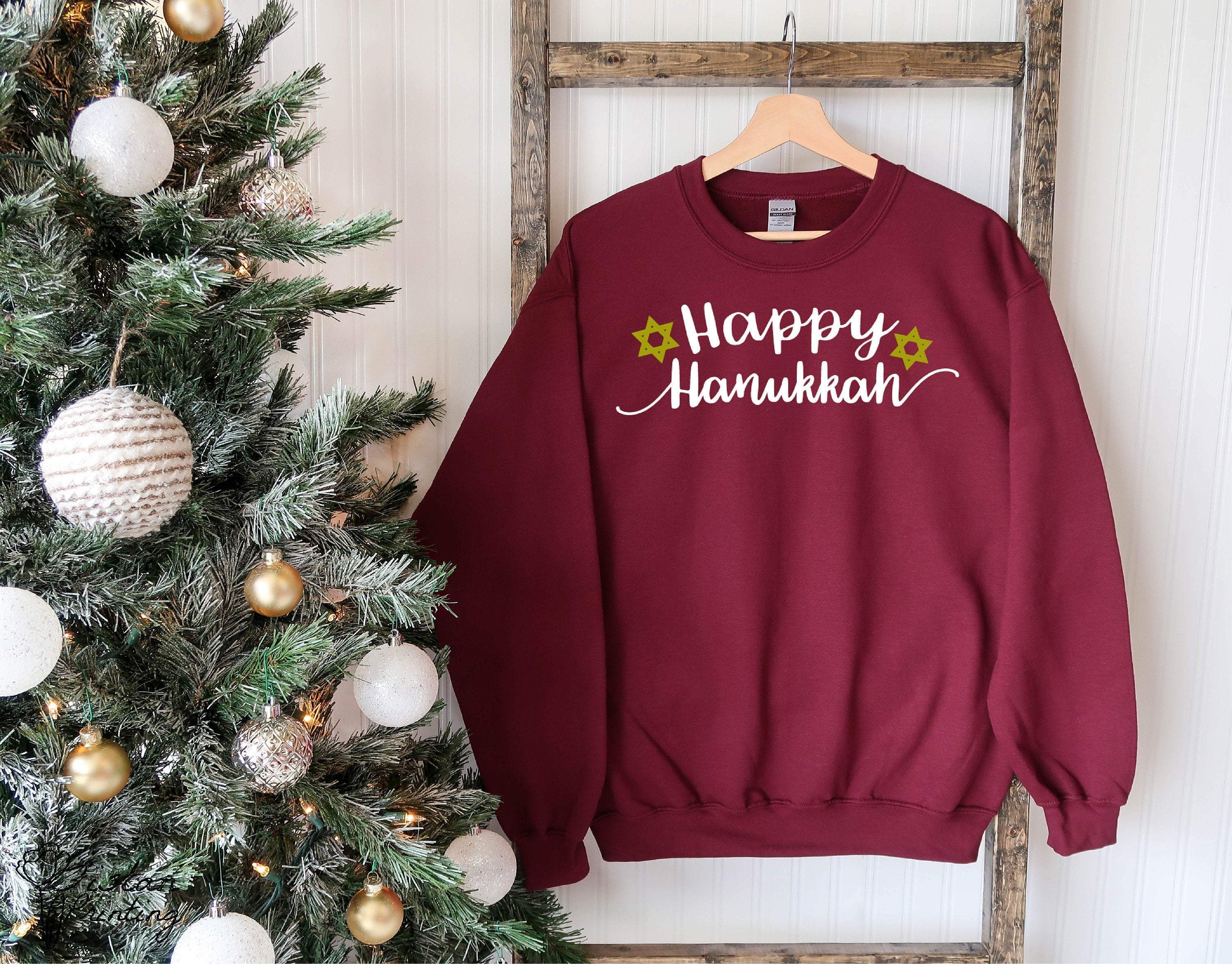 Happy Hanukkah Sweater,Hanukkah Sweater,Jewish Sweater,Jew Sweater,Happy Hanukkah,Jewish Gift,Hanukkah Gift,Gift For Her, Gift For Him,Gift