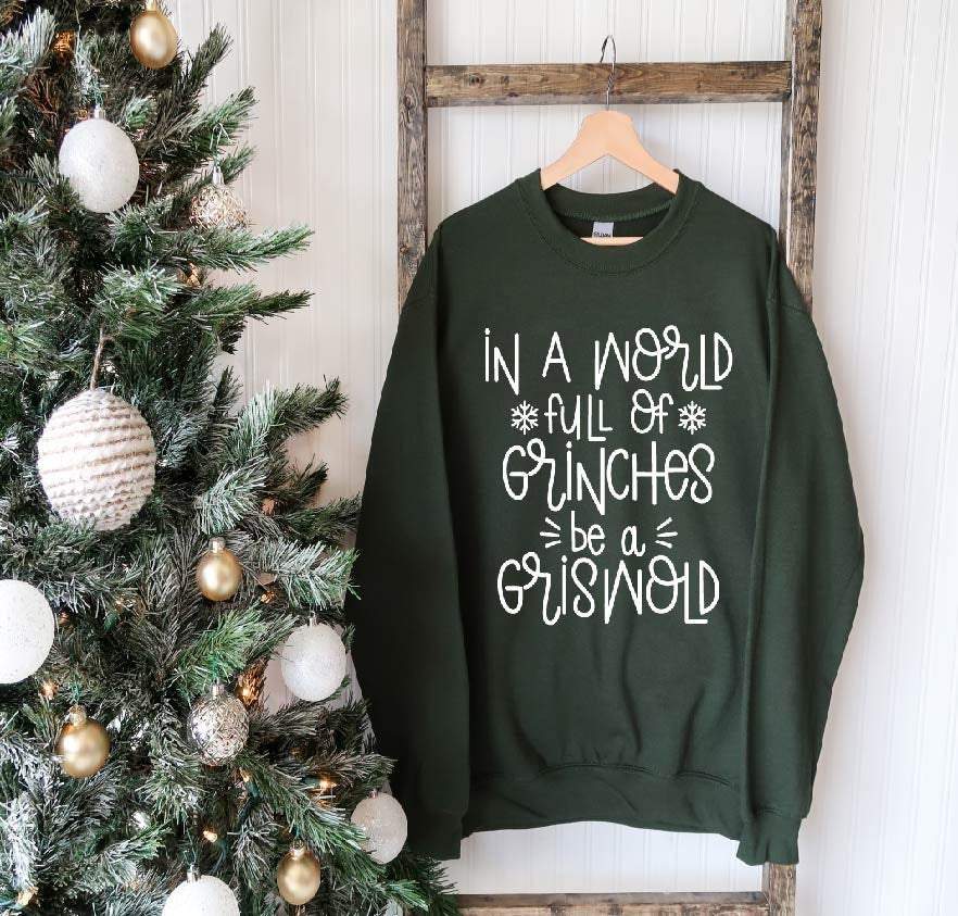 In A World Full Of Grinches Sweater,Christmas Sweater,Christmas,Holiday Sweater,Christmas Gift,Christmas Family Gift,Funny Holiday Sweater