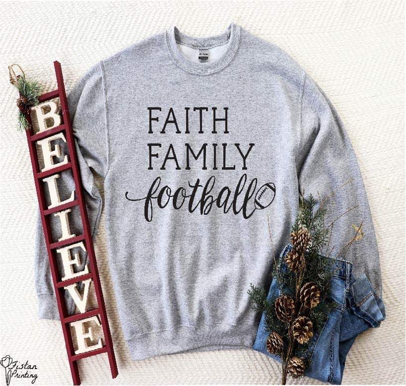 Faith Family Football Sweater,Football Season Sweater,Football Family Sweater,Faith Sweater,Gift,Gift Idea,Thanksgiving Sweater,Football