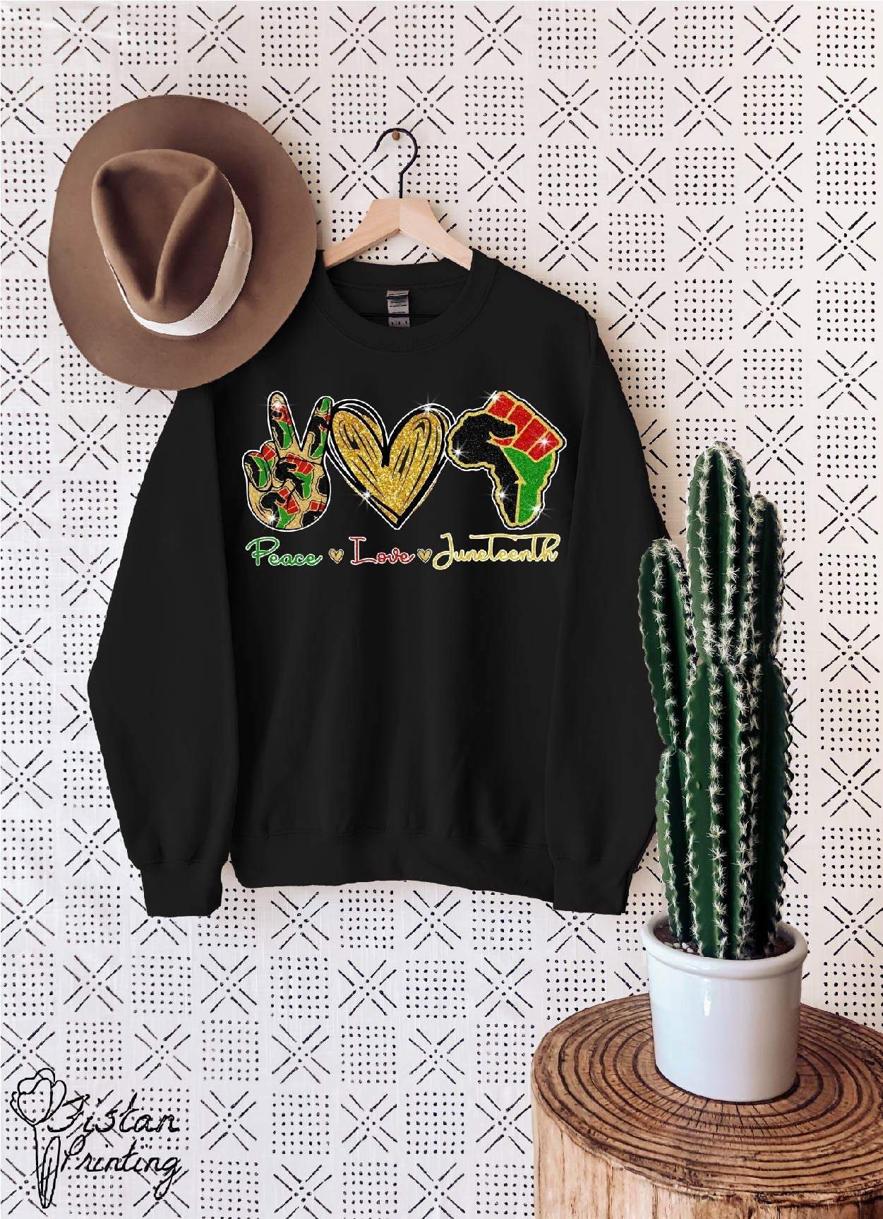 Peace Love Juneteenth,Juneteenth,Juneteenth Gift Sweater,Juneteenth Heart Sweater,Juneteenth Heart Gift Sweater,Blm Sweater,Juneteenth Gift