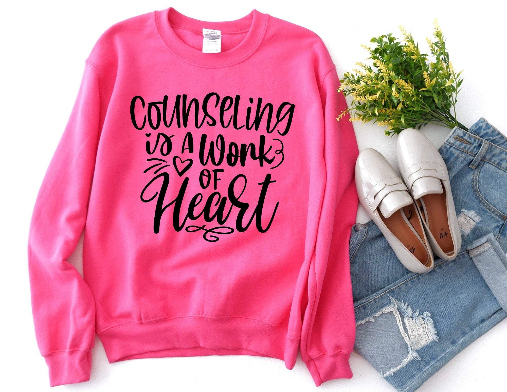 Counseling Is A Work Of Heart Sweatshirt, Counselor Sweatshirt, Counseling Sweater, Gift For Counselors, School Counselor Sweatshirt T-Shirt Hoodie All Color Size S-5Xl