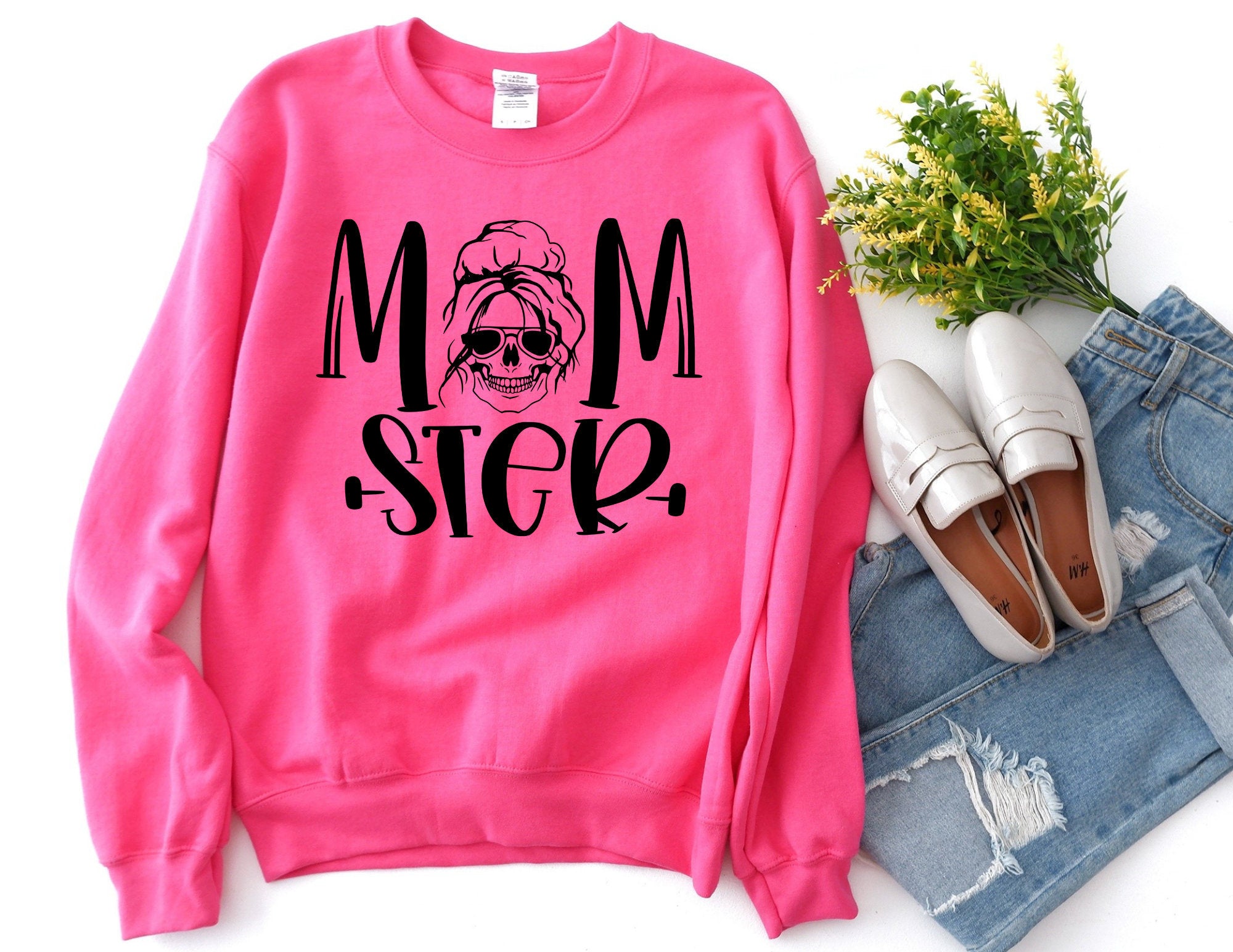 Momster Sweatshirt, Halloween Sweatshirt, Mom Halloween Sweatshirt, Funny Halloween Sweater, Halloween Gift T-Shirt Hoodie All Color Size S-5Xl