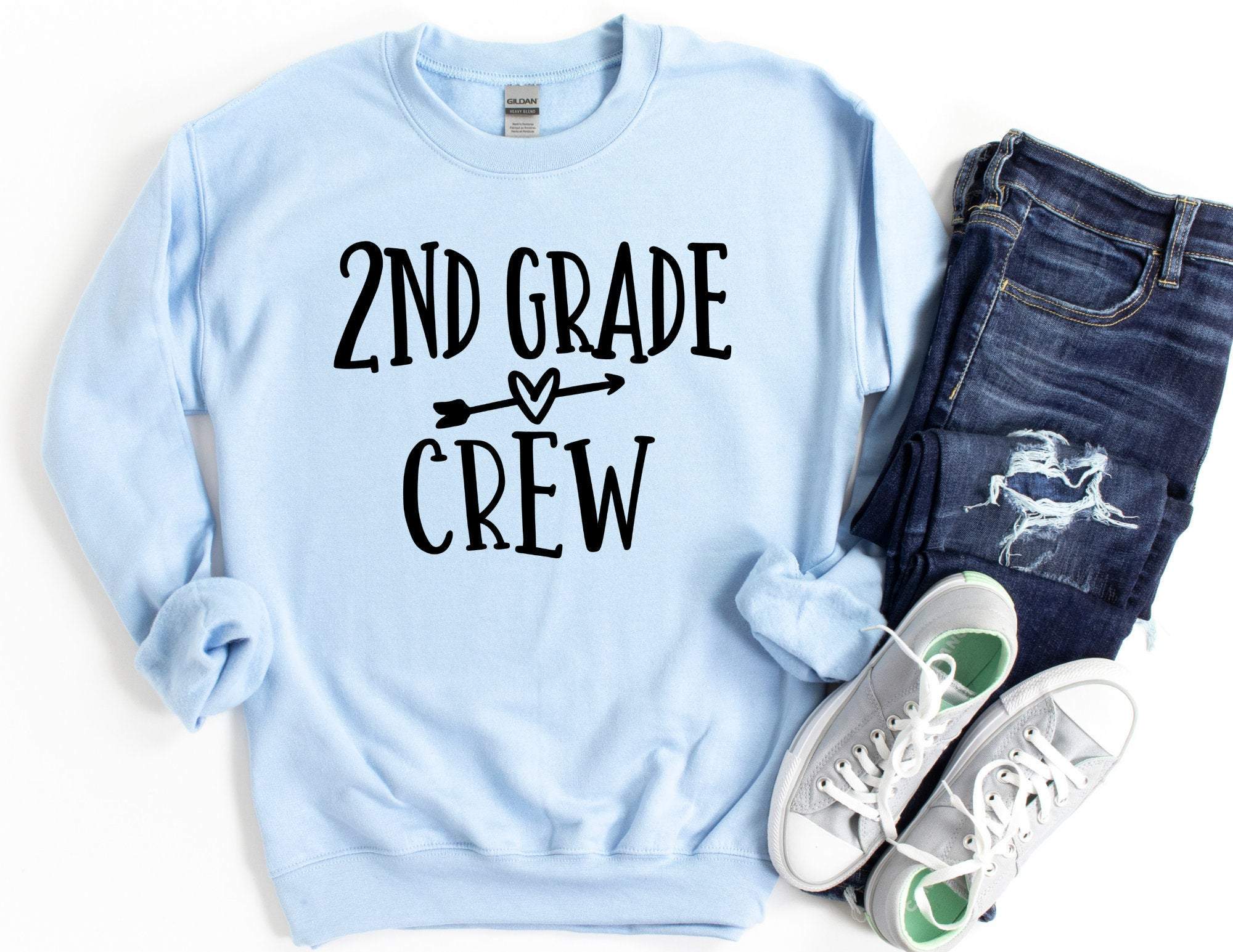 2Nd Grade Crew Sweatshirt, Teacher Sweatshirt, Teacher Sweater, Gift For Teacher, Kindergarten Sweatshirt, Kindergarten Teacher T-Shirt Hoodie All Color Size S-5Xl