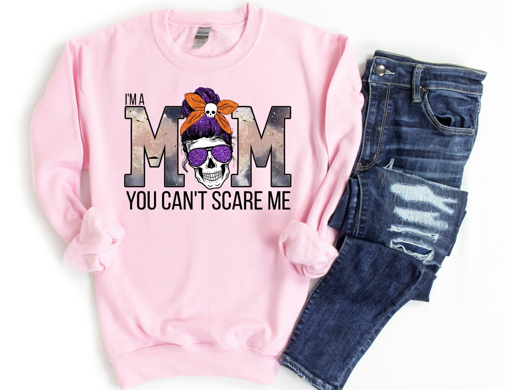 I’M A Mom You Can’T Scare Me Halloween Sweatshirt, Halloween Mama Sweatshirt, Gift For Mom, Blessed Mama Sweatshirt, Mom Sweater T-Shirt Hoodie All Color Size S-5Xl