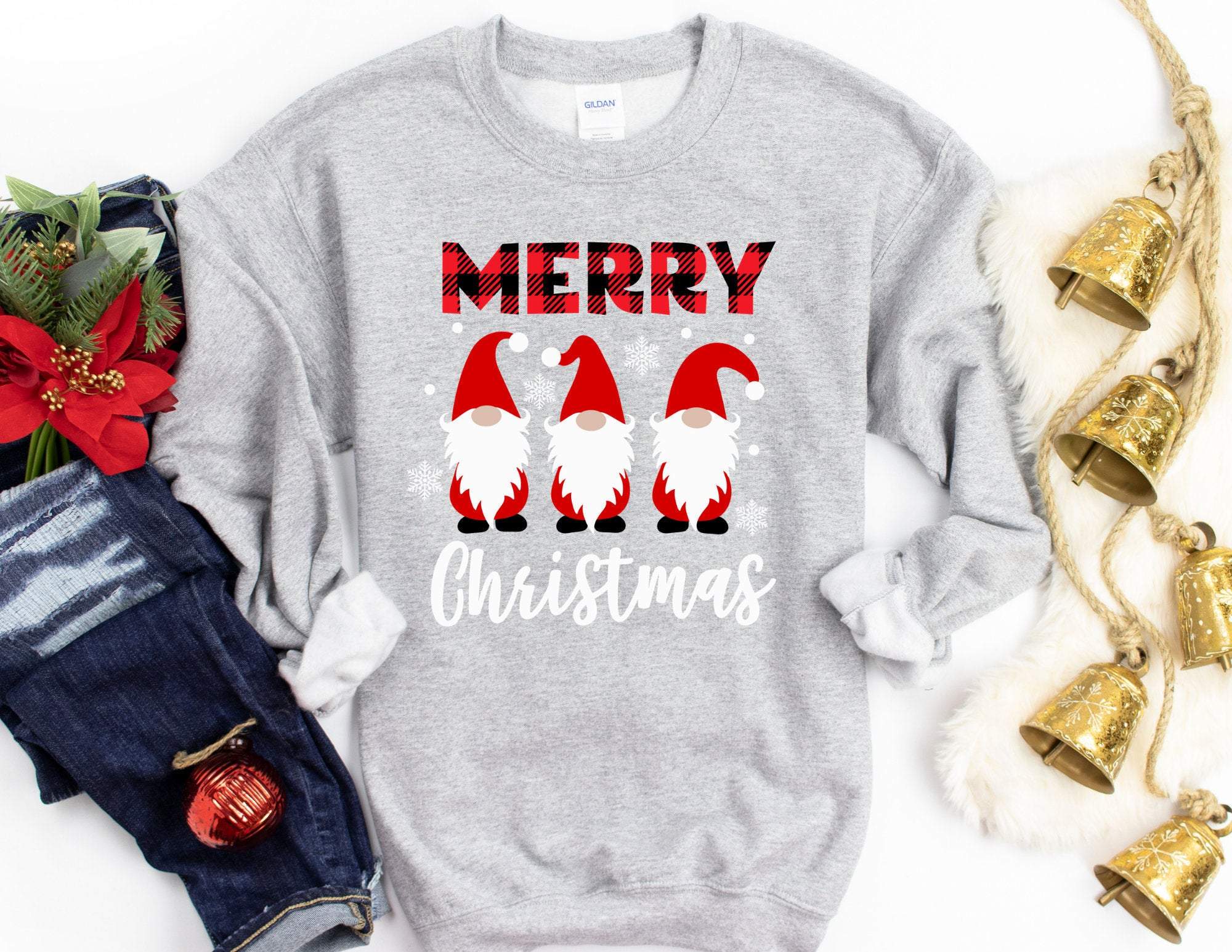 Merry Christmas Gnome Sweatshirt, Gnome Christmas Sweatshirt, Christmas Sweater, Funny Christmas Sweater, Christmas Gift T-Shirt Hoodie All Color Size S-5Xl