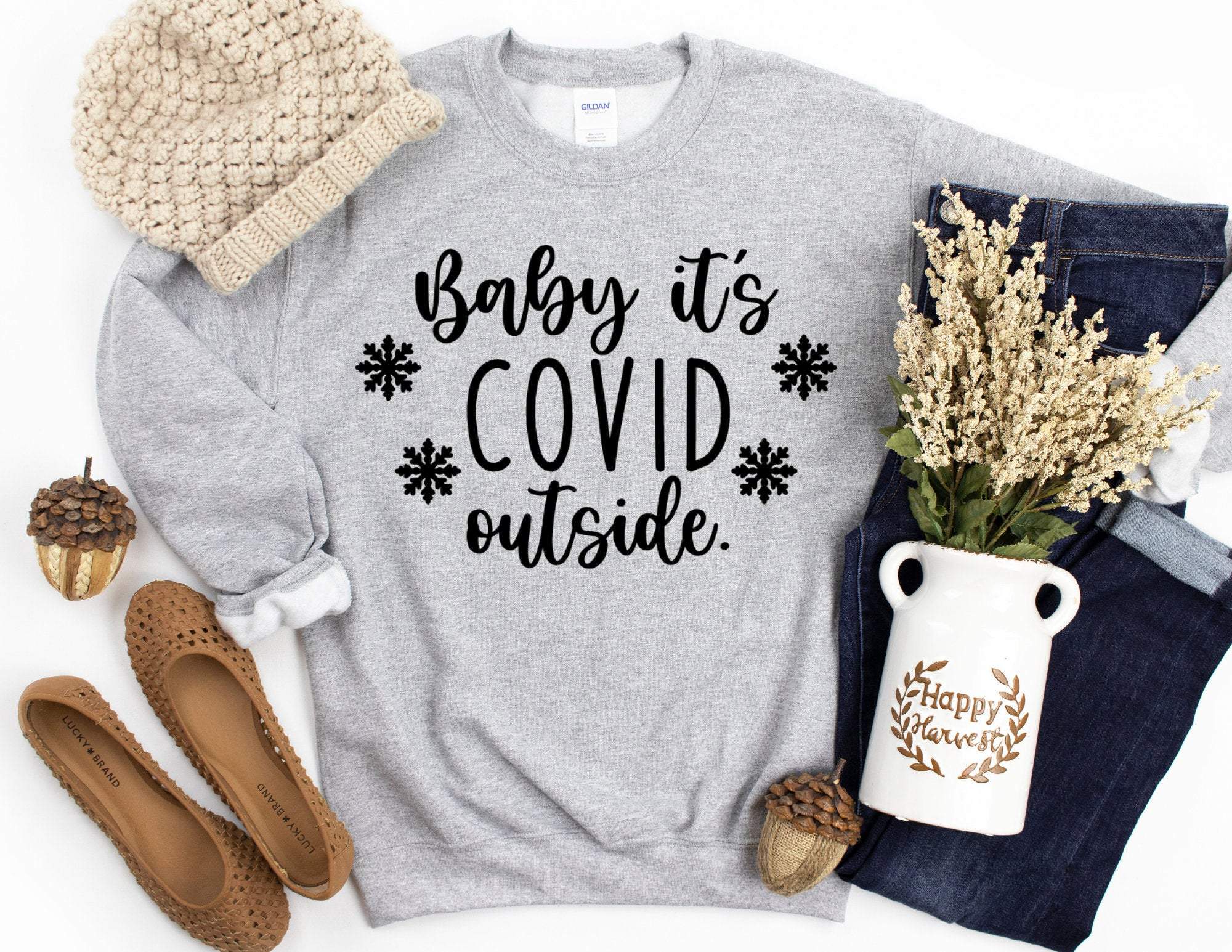 Baby It’S Covid Outside Sweater, 2020 Christmas Sweater, Funny Christmas Sweatshirt, Christmas Gift, Christmas Sweaters T-Shirt Hoodie All Color Size S-5Xl