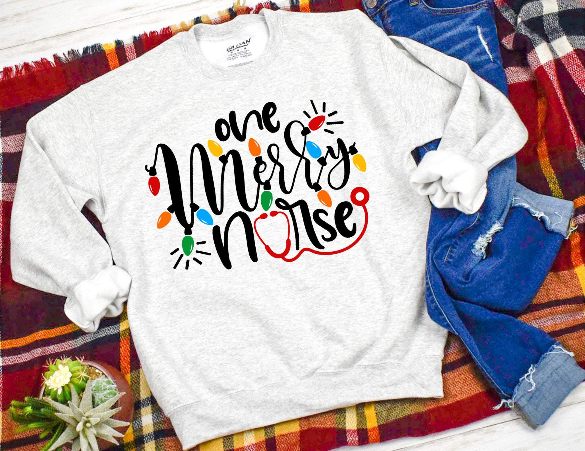 One Merry Nurse Sweatshirt, Nurse Christmas Sweater, Christmas Nurse Sweatshirt, Nursing School Sweatshirt, Nurse Shirt, Nursing Sweatshirt T-Shirt Hoodie All Color Size S-5Xl