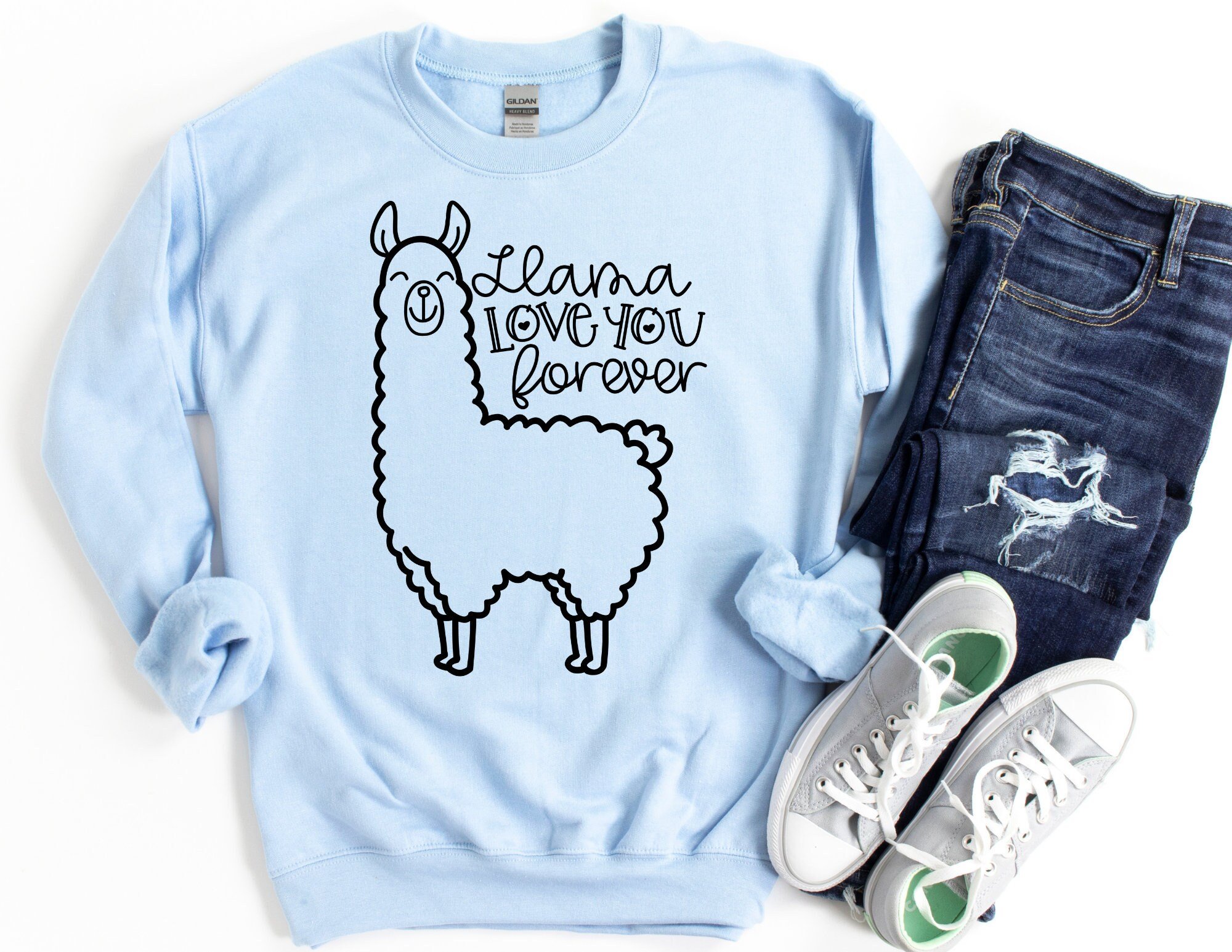 Llama Love You Forever Sweater, Mom Valentines Day Sweater, Llama Valentines Day Sweatshirt, Valentine’S Day Gift, Valentines Day Sweatshirt T-Shirt Hoodie All Color Size S-5Xl