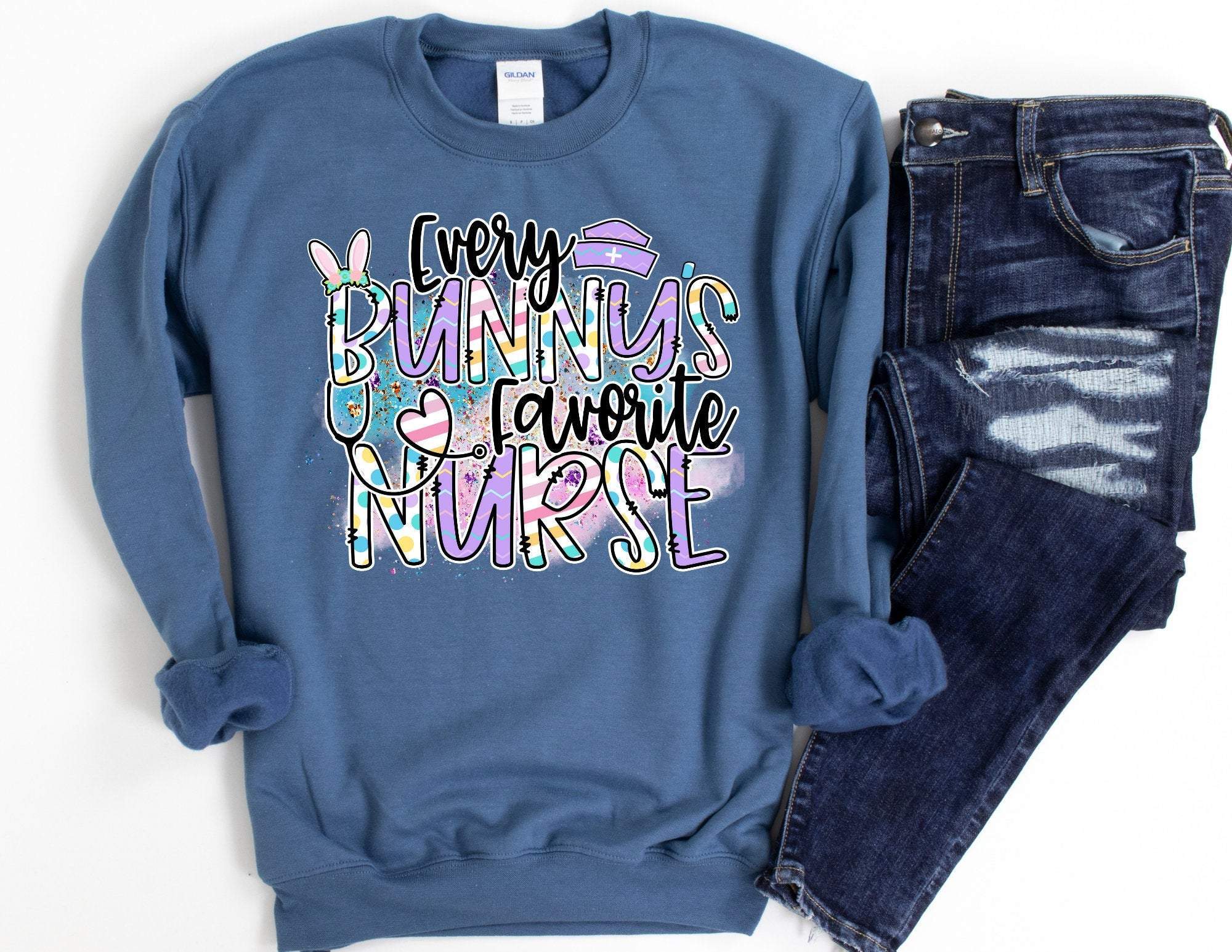 Every Bunny’S Favorite Nurse Sweatshirt, Easter Nurse Sweater, Nurse Easter Sweatshirt, Easter Nurse Shirt, Nursing Sweatshirt T-Shirt Hoodie All Color Size S-5Xl