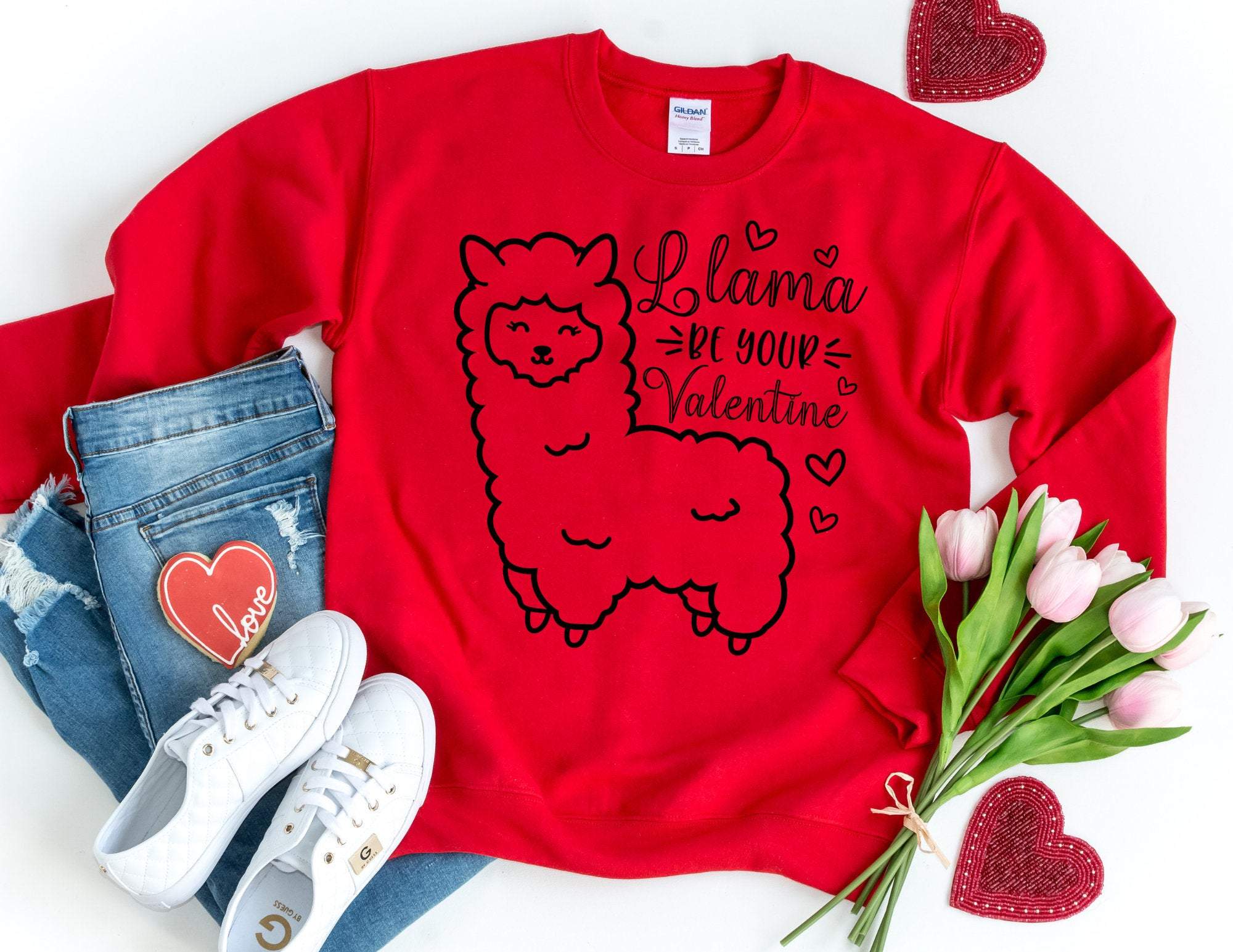 Llama Be Your Valentine Sweater, Valentines Day Sweater, Llama Valentines Day Sweatshirt, Valentine’S Day Gift, Valentines Day Sweatshirt T-Shirt Hoodie All Color Size S-5Xl