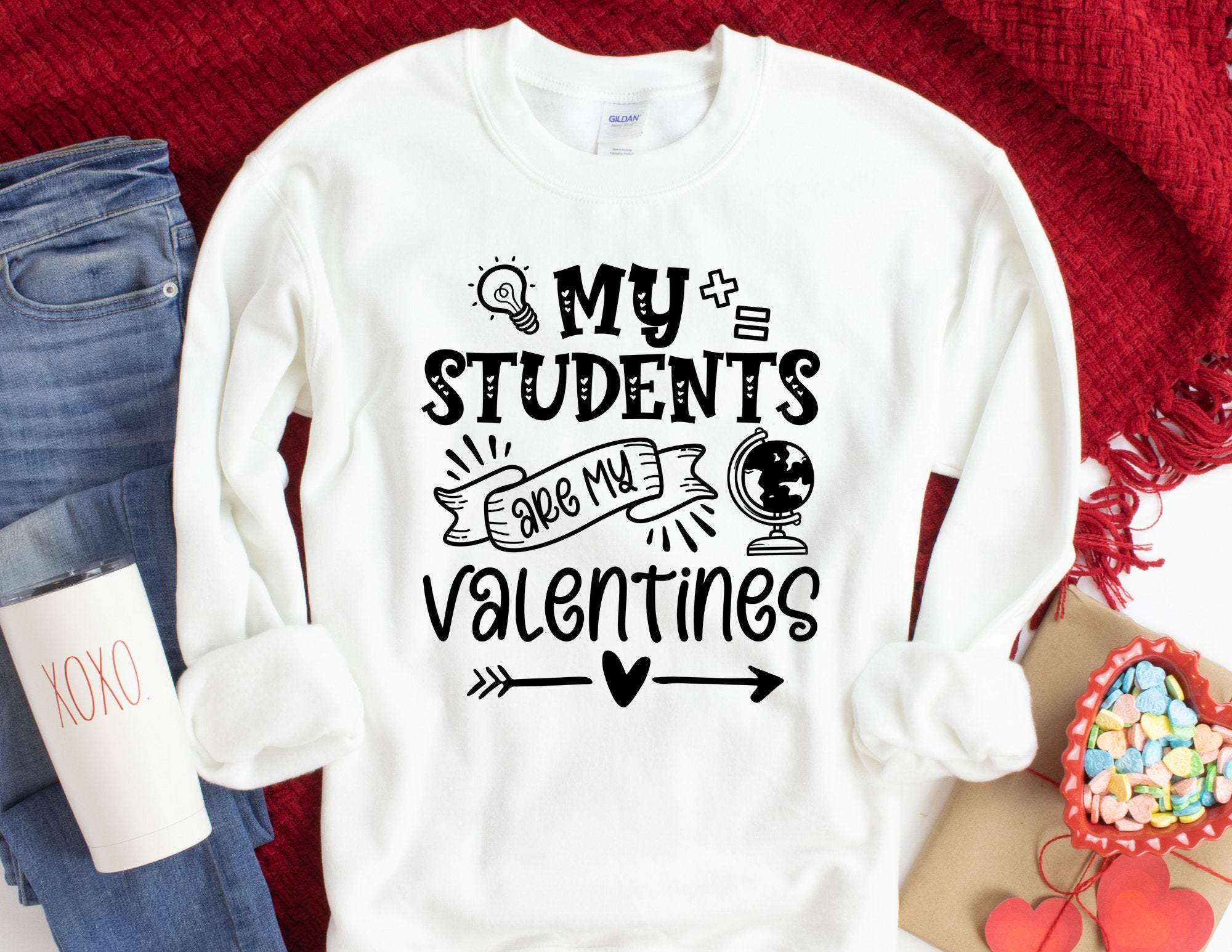 My Students Are My Valentines Sweater, Teacher Valentine Sweatshirt, Valentines Day Shirt For Teachers, Teacher Valentine’S Day T-Shirt Hoodie All Color Size S-5Xl