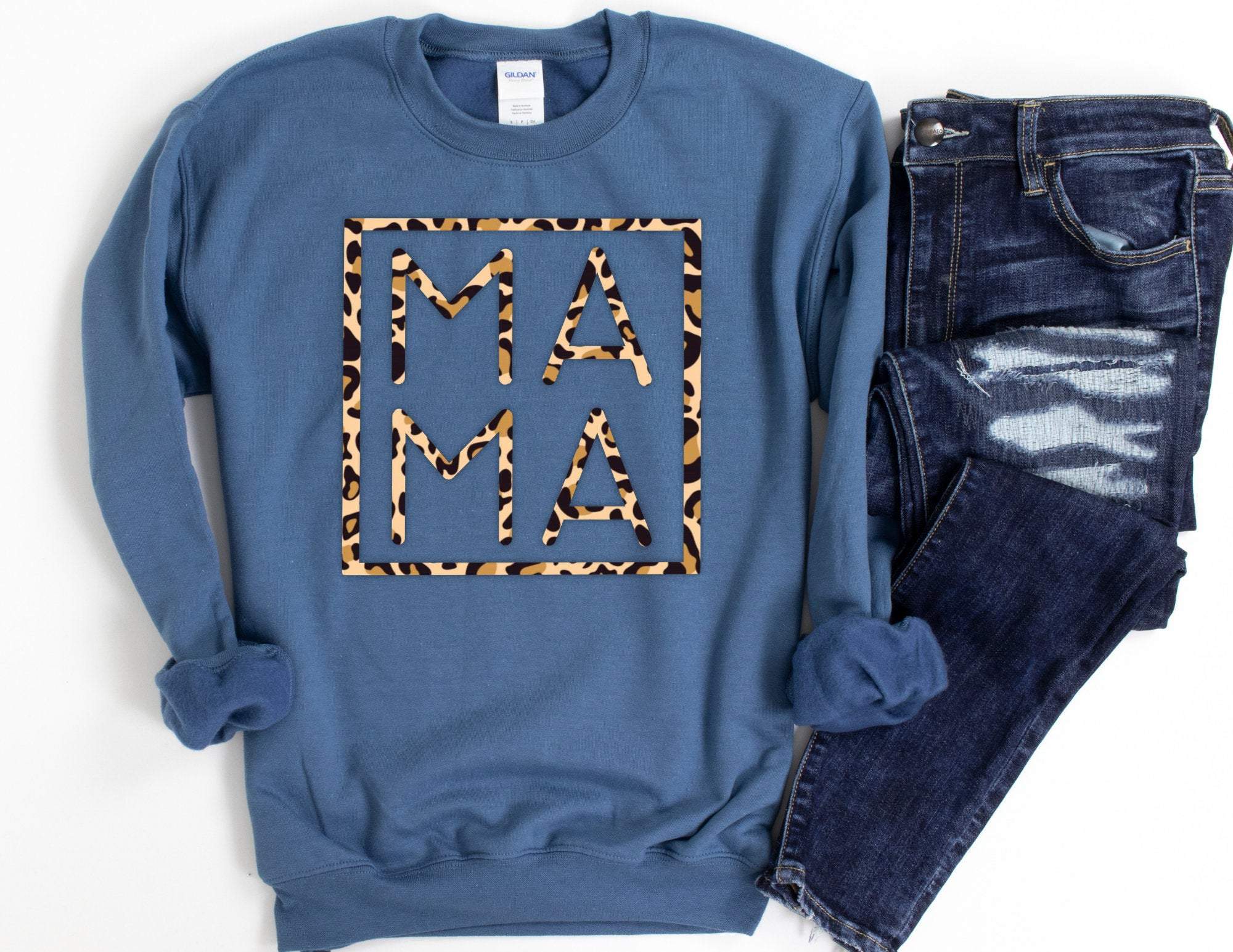 Mama Leopard Square Sweatshirt, Mama Sweatshirt, Gift For Mom, Blessed Mama Sweatshirt, Motherhood Shirt, Mother’S Day Sweater T-Shirt Hoodie All Color Size S-5Xl